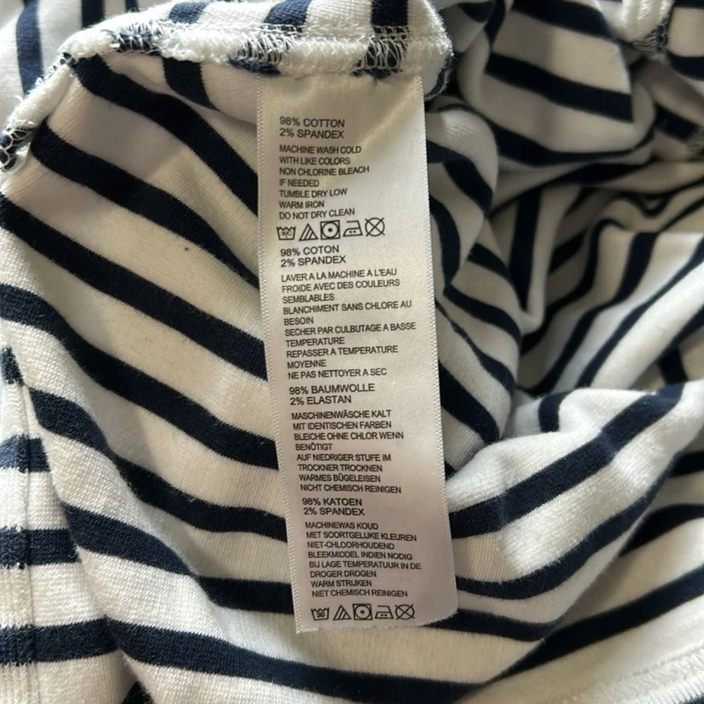 Tommy Bahama Womens Aruba White Blue Striped Tunic Shirt V Neck Ocean Blue Sz S